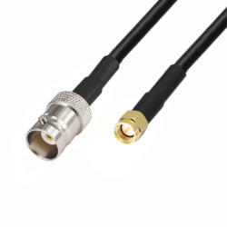 BNC - gn / SMA - wt antenna cable LMR240 2m