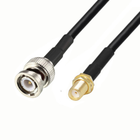 BNC - wt / SMA - gn antenna cable LMR240 1m