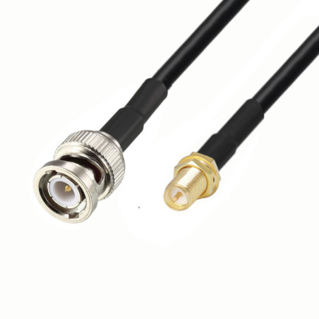 BNC - wt / SMA RP - gn antenna cable LMR240 2m