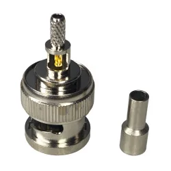 BNC plug connector on RG179 cable, crimped 75ohm