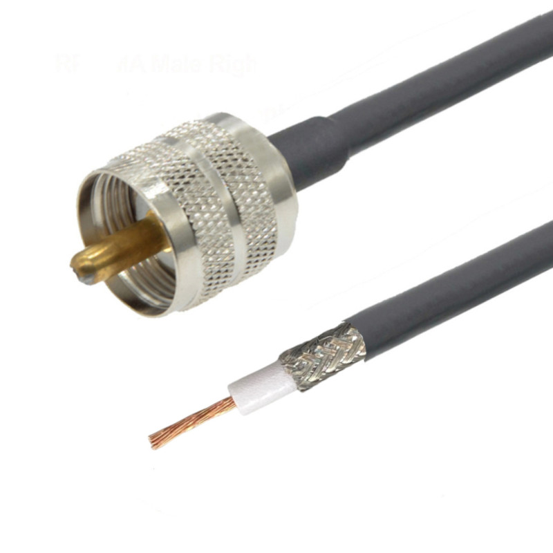 UHF antenna cable, 10 m plug, for soldering
