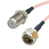 Pigtail F plug / F socket RG179 75ohm 1m